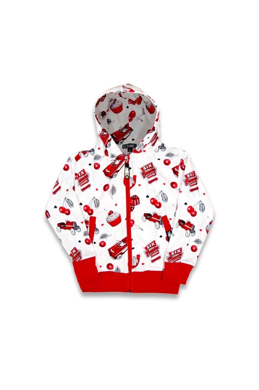 Veste à capuche cerises enfant