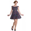 Robe rétro bleue a cerises