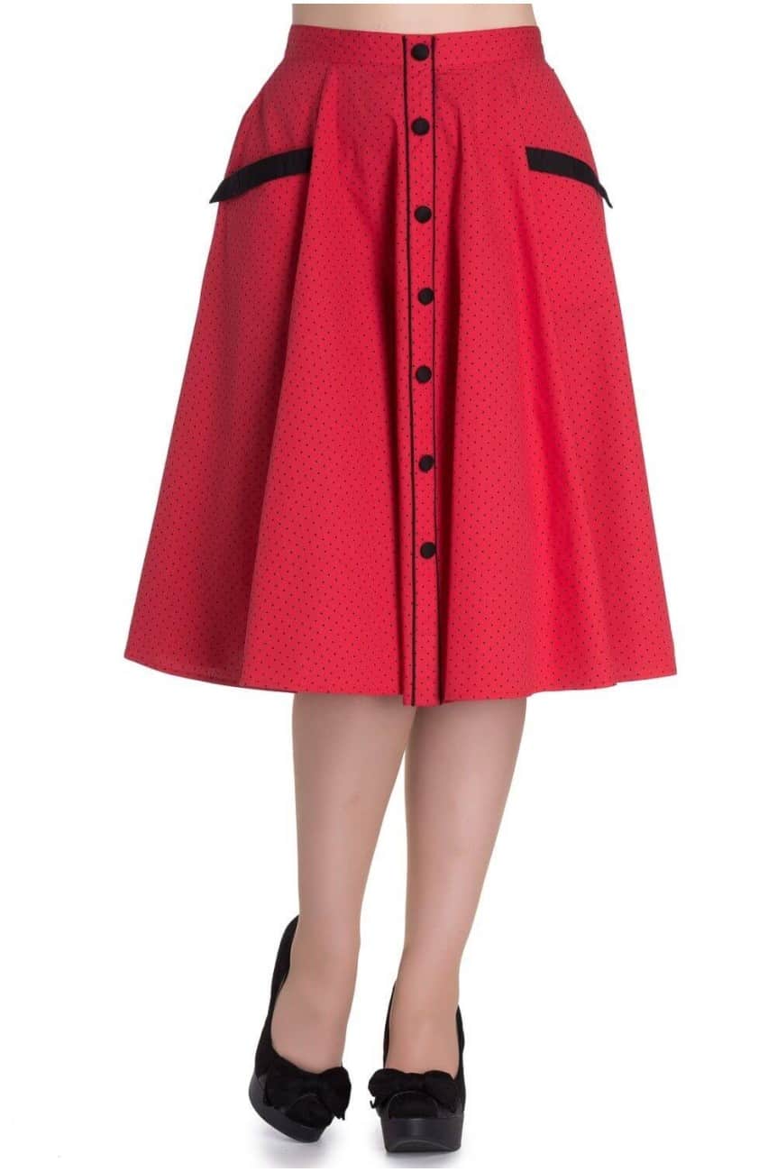 Jupe swing rouge