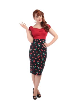 Jupe rockabilly cerises