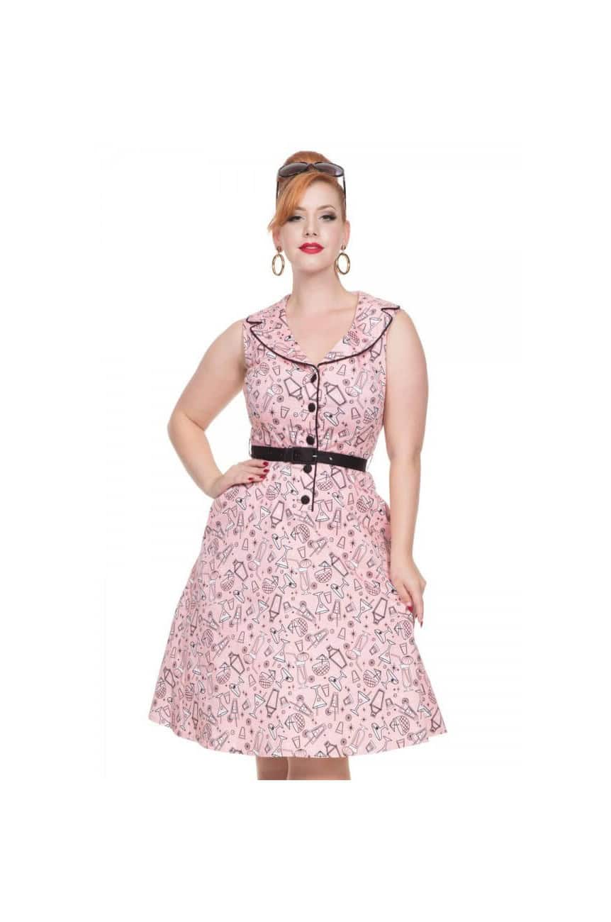 Robe rose rockabilly annee 50