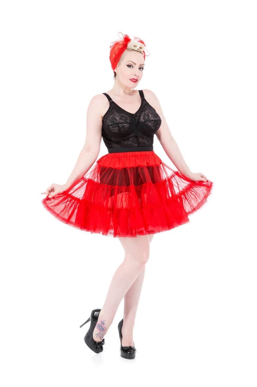 Jupon court rouge pour robe vintage