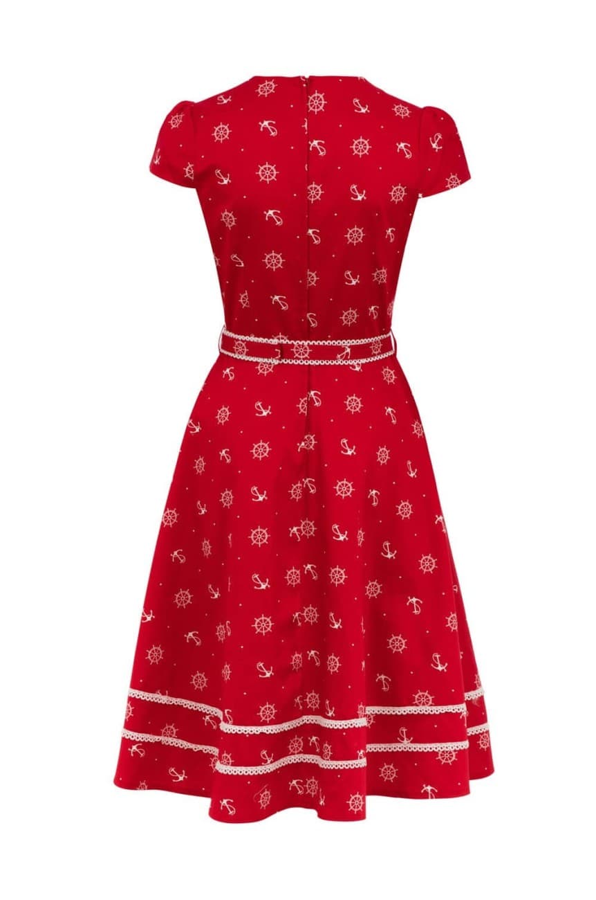Robe pinup marin rouge