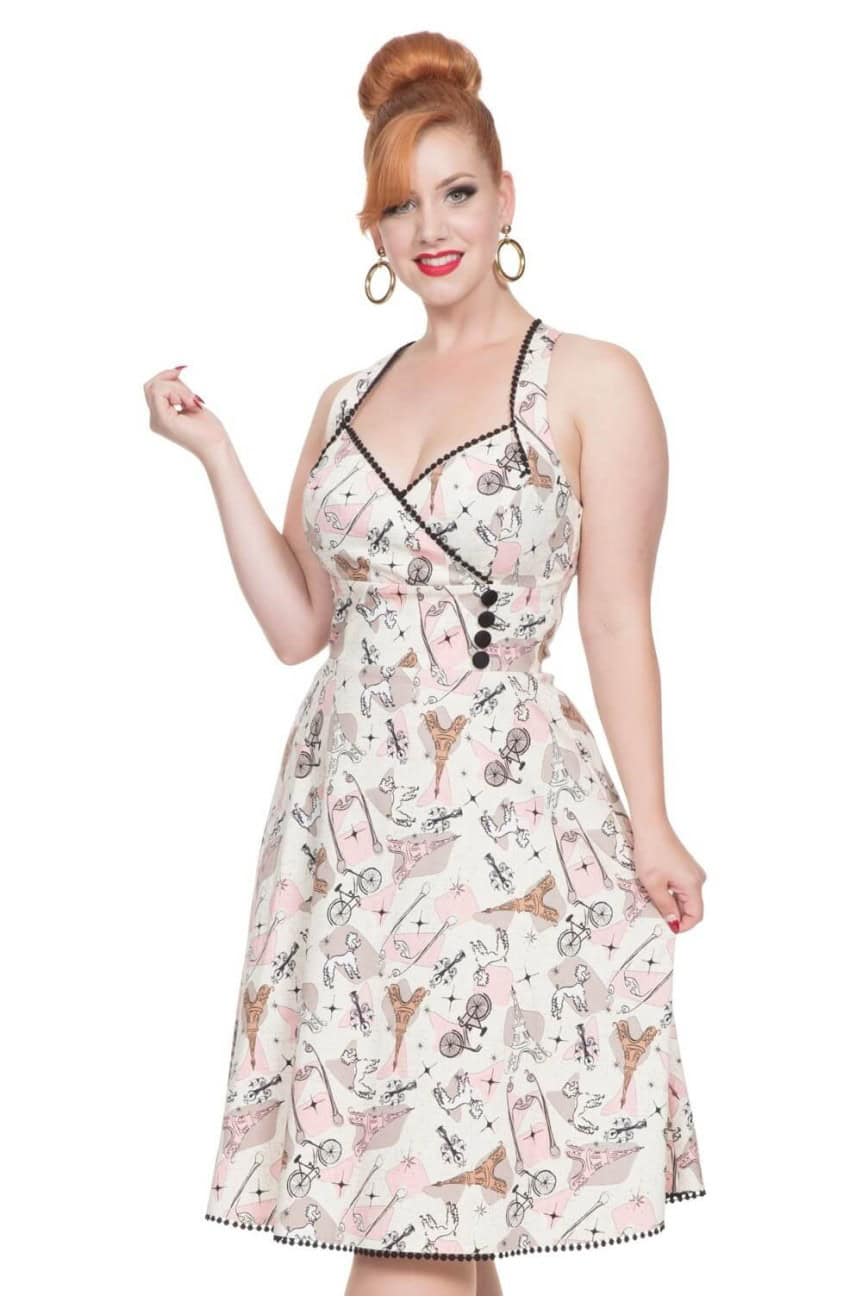 Robe vintage décolleté en V