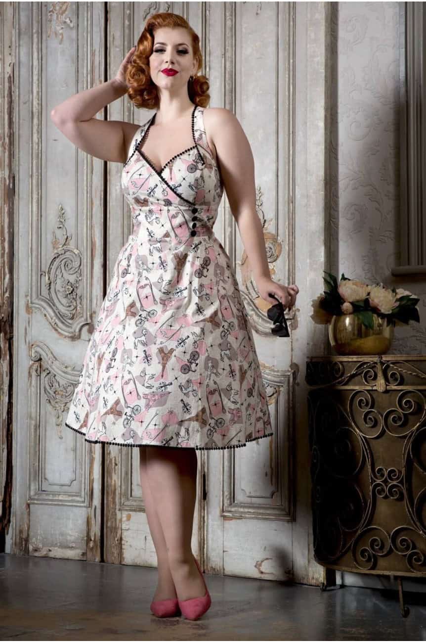 Robe vintage décolleté en V