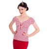 Haut rayé rouge style année50 pin up