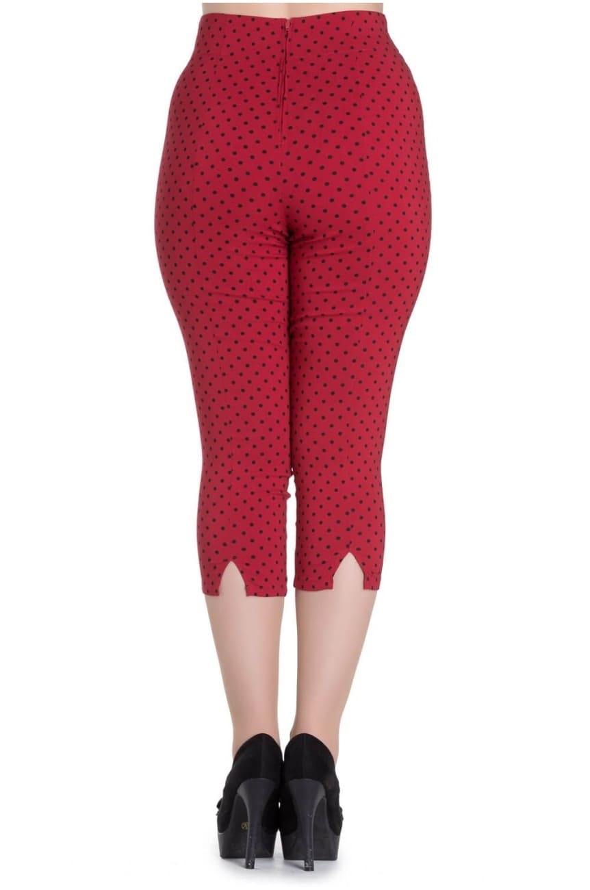 Pantacourt rouge a pois hell bunny