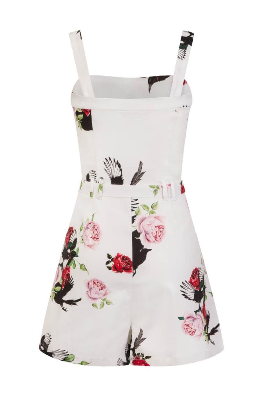 Combishort vintage blanc a fleurs