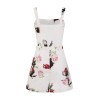 Combishort vintage blanc a fleurs