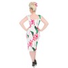 Robe crayon blanche motif floral