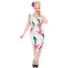 Robe crayon blanche motif floral