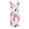 Robe crayon blanche motif floral