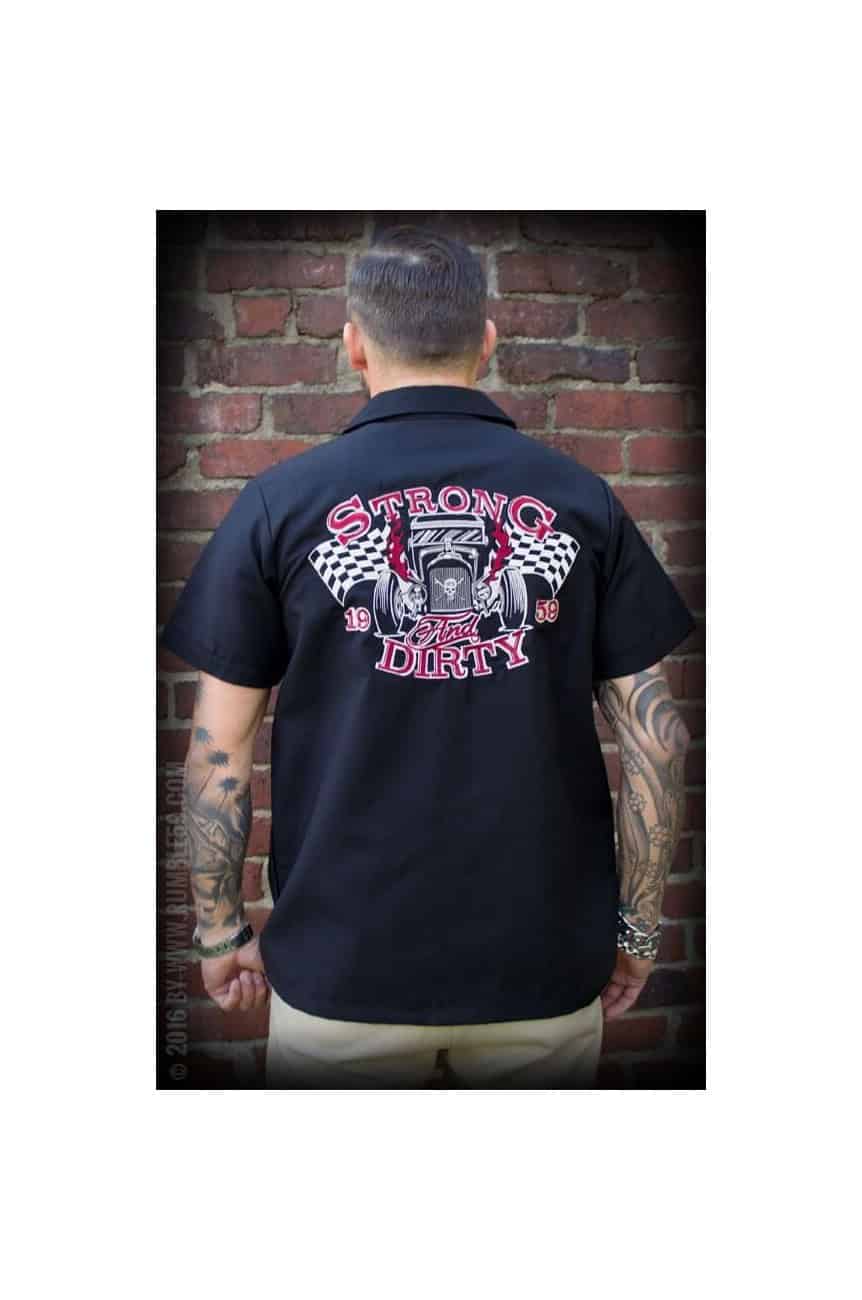 Chemise hot rod brodée