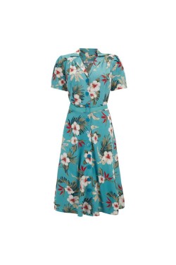 Robe vintage fleurie bleue