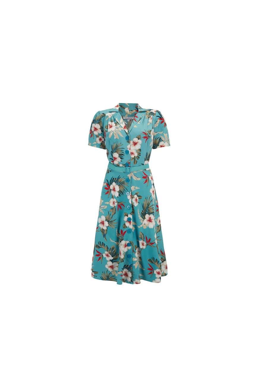 Robe vintage fleurie bleue