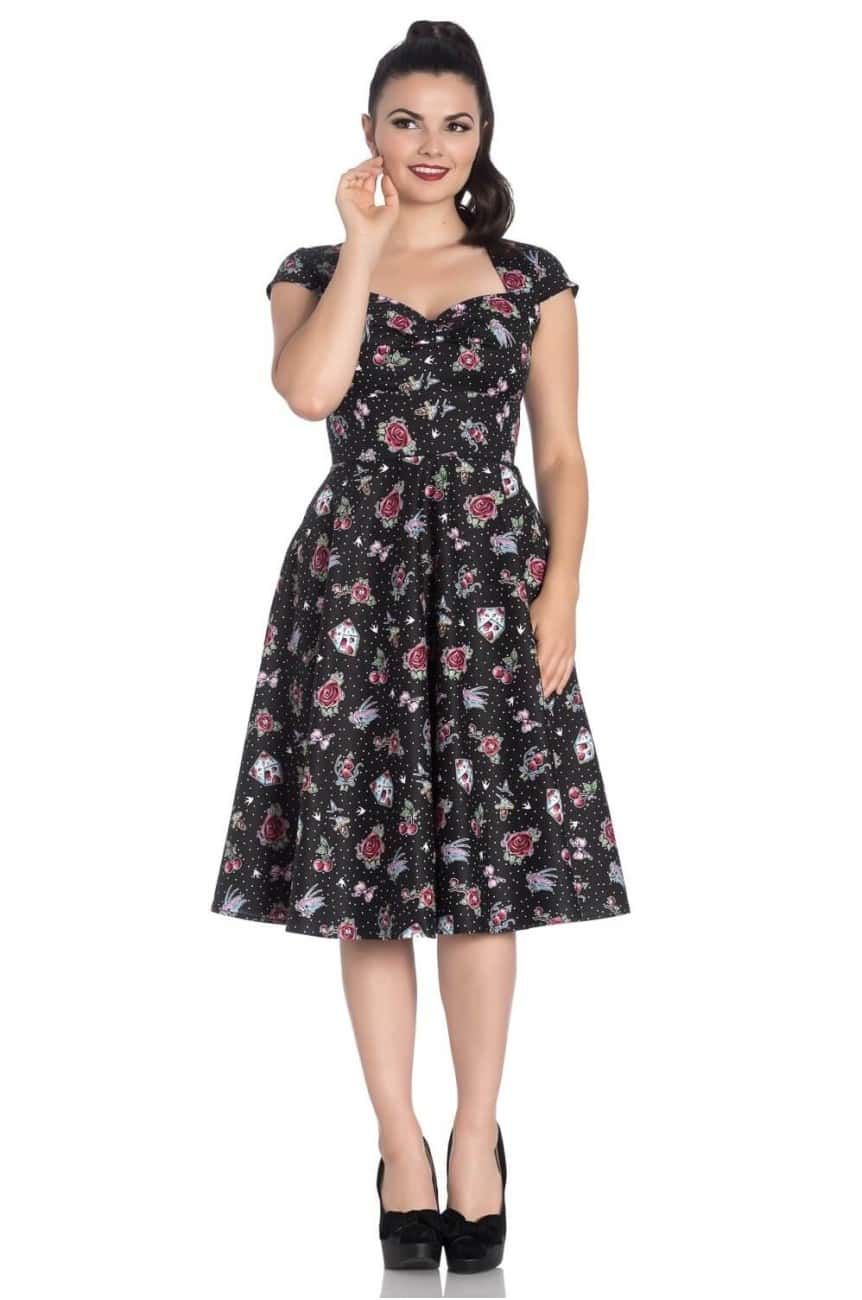 Robe pin up fleur et pois