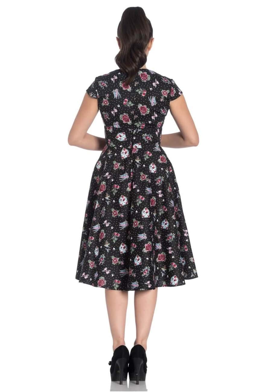 Robe hell bunny rockabilly fleur et pois