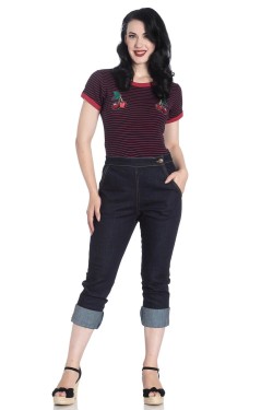Pantacourt rockabilly en jean