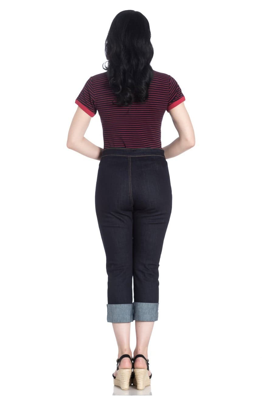 Pantacourt rockabilly en jean
