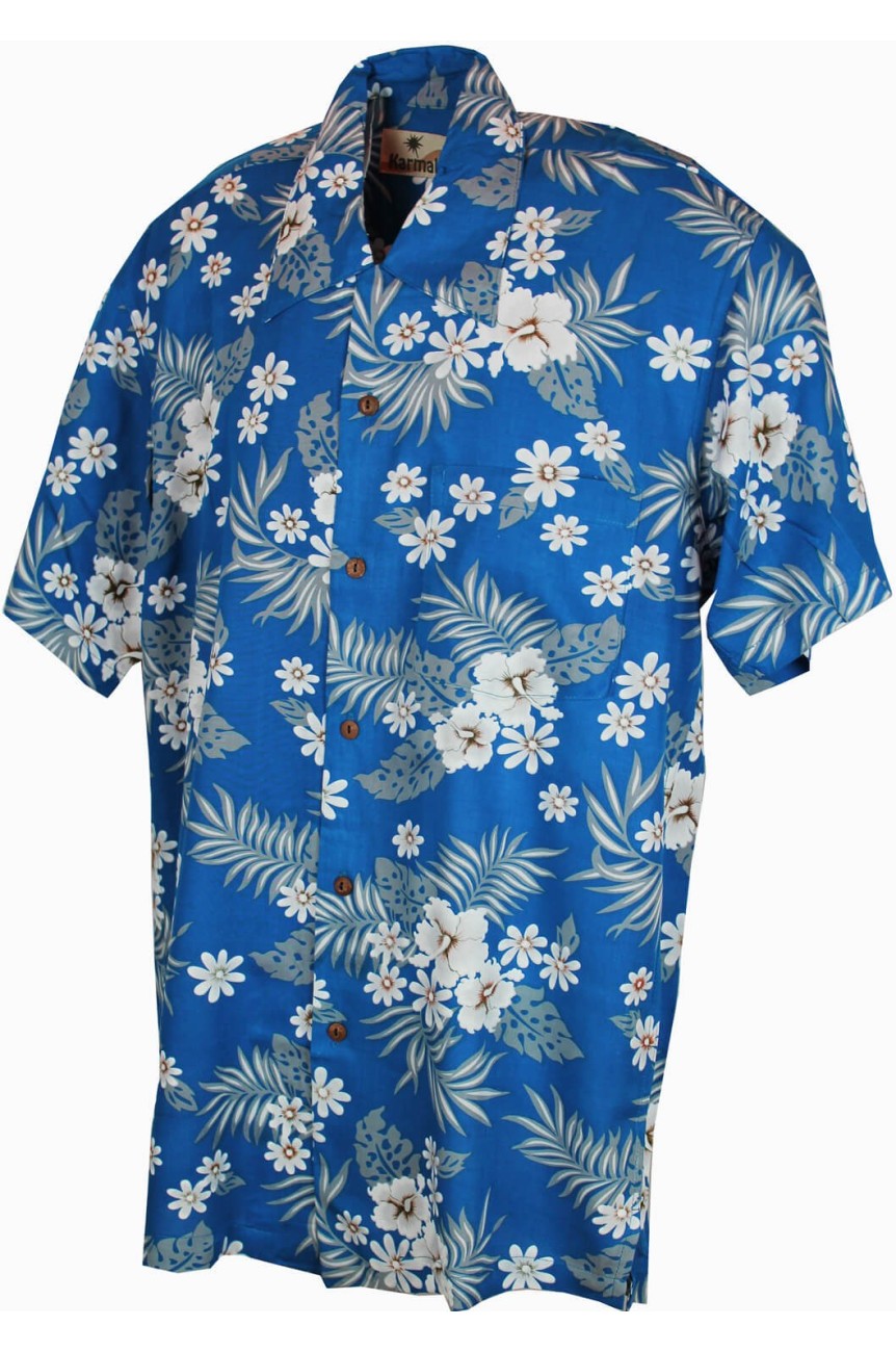 Chemise hawaienne hommebleu homme 