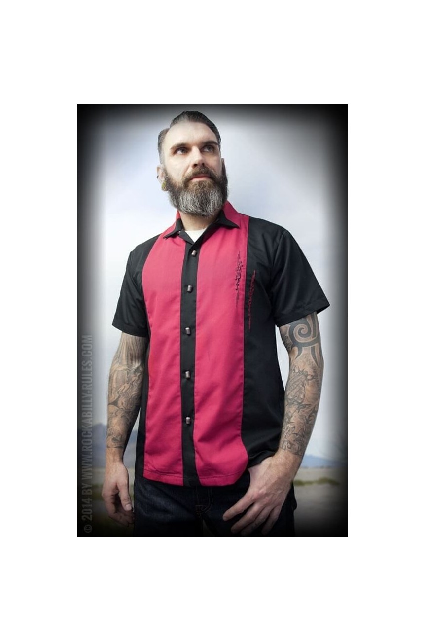 Chemise rockabilly boutons micro Rumble59