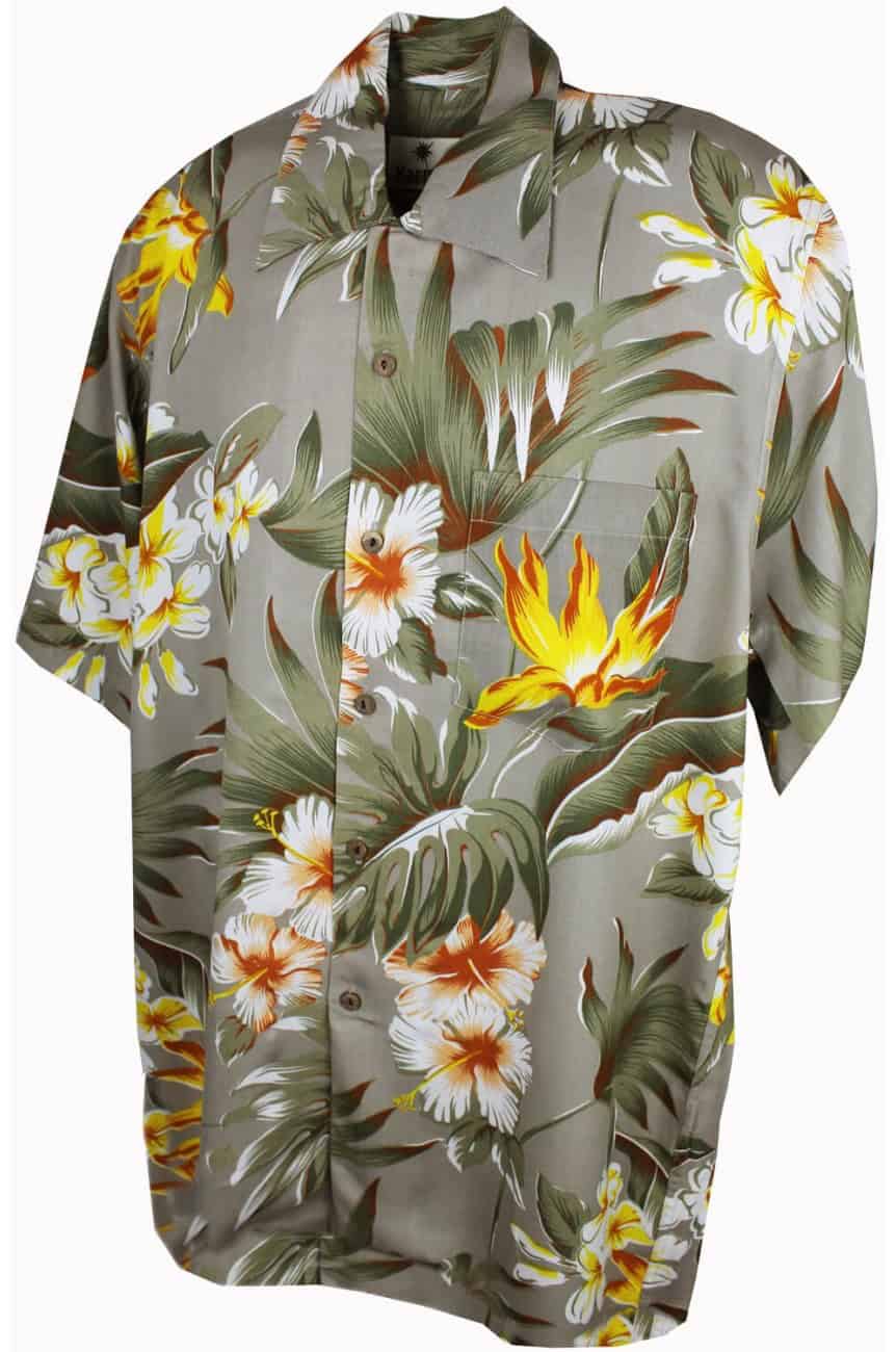 Chemise hawaiienne homme beige