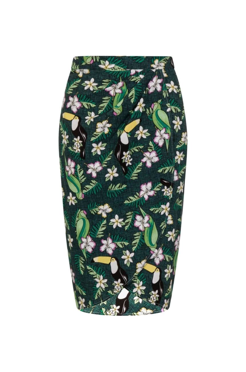 Jupe collectif oiseaux tropicaux
