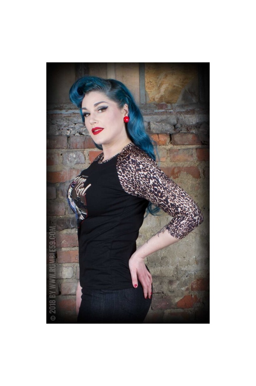 Tee shirt rockabilly leopard