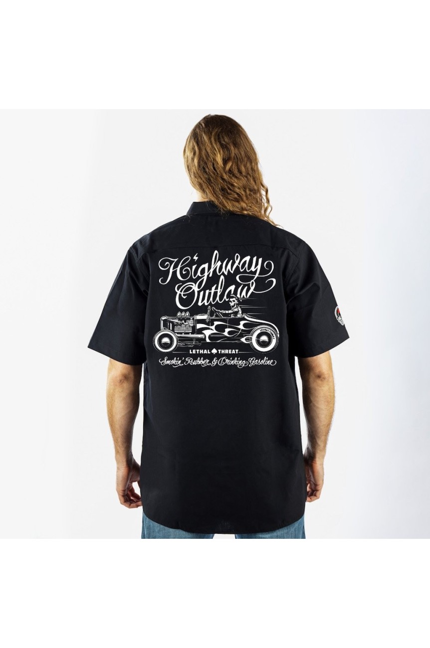 Chemise brodée Hot rod