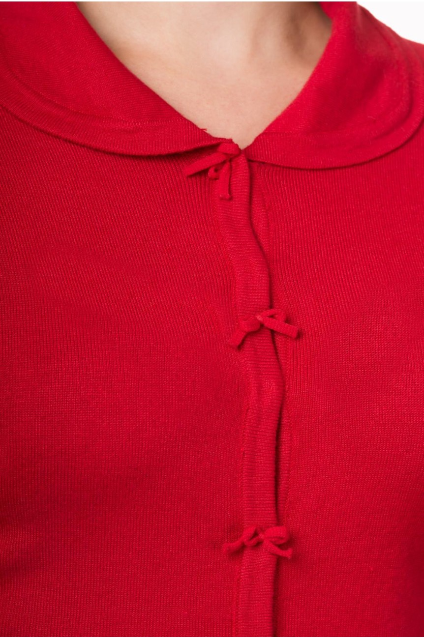 Cardigan rouge manches 3/4