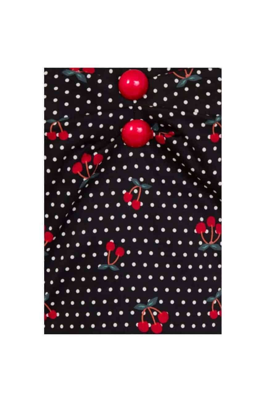 haut cerises retro manches longues
