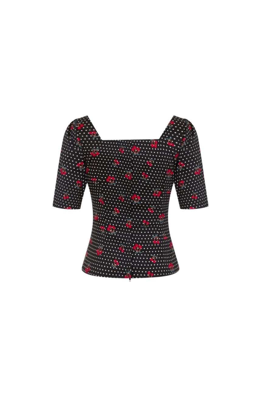 haut cerises manches longues
