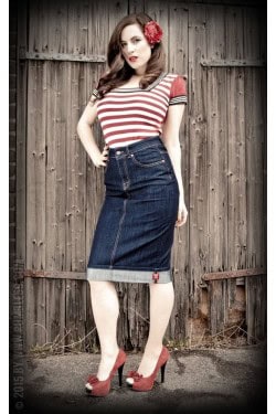 Jupe rockabilly en jean