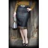 Jupe en jean rockabilly revers léopard
