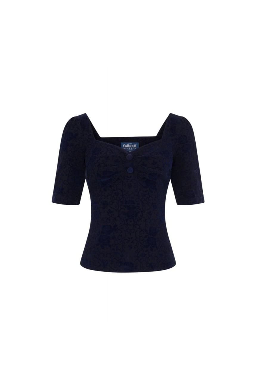 Haut bleu brocade collectif