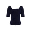 Collectif vintage Dolores top bleu brocade