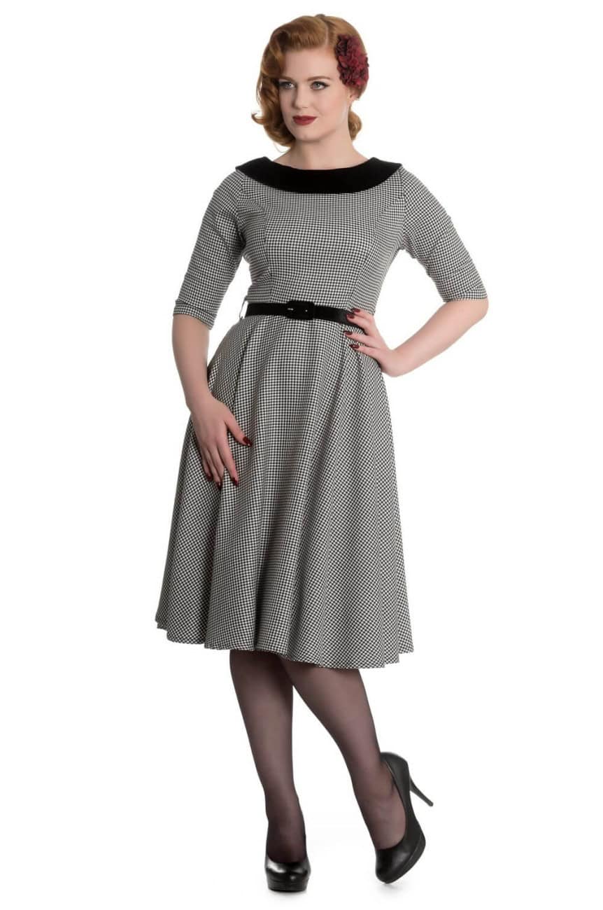 Robe rétro pied de poule