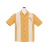 Chemise rockabilly tiki moutarde