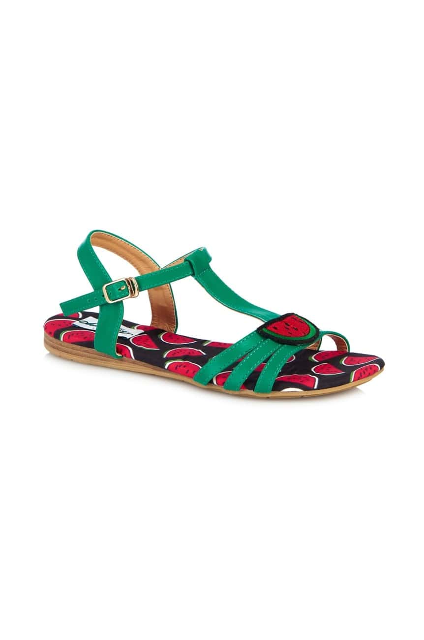 Sandales pin-up vertes pasteque