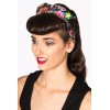 Bandeau cheveux tete de mort et fleurs