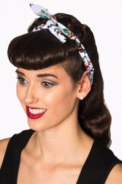 Bandeau cheveux femme blanc tattoo