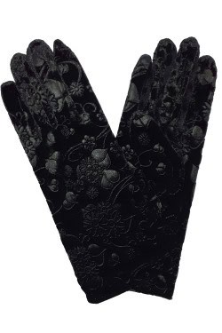 Gants velours noir arabesque