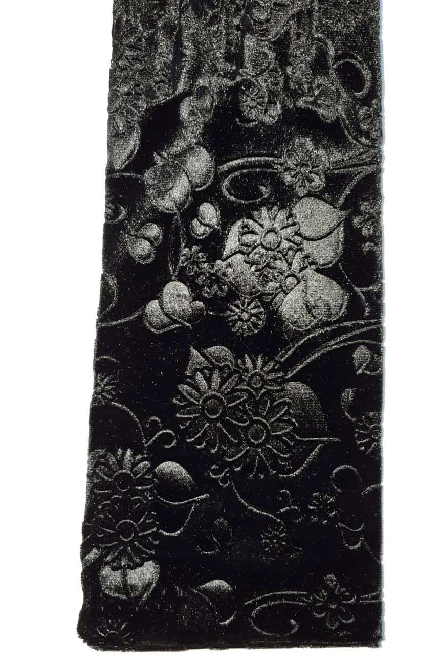 Gants velours noir arabesque