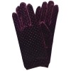 Gants bordeaux a pois