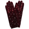 Gants en velours a fleurs