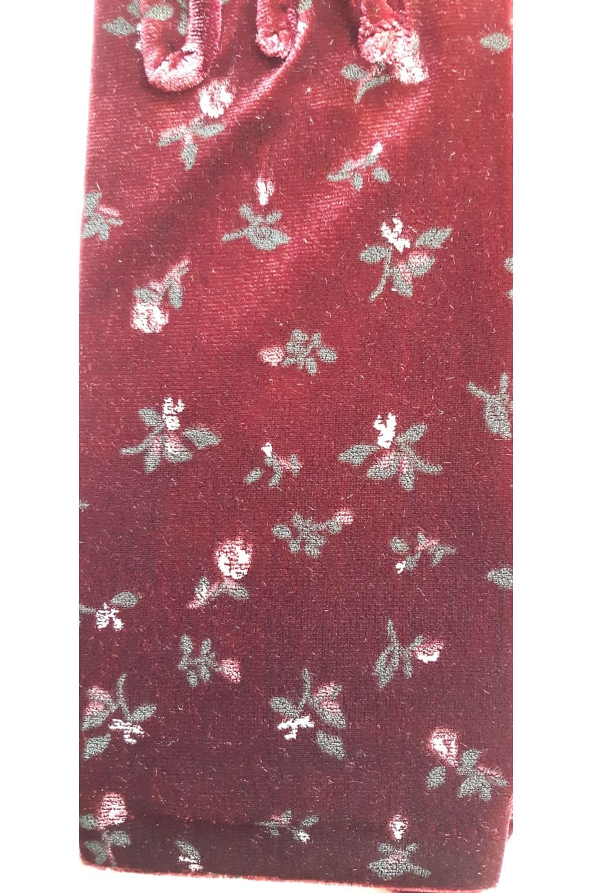Gants en velours a fleurs