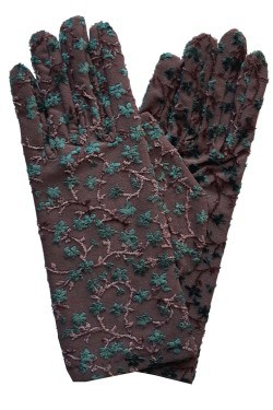 Gants motif floral brodé