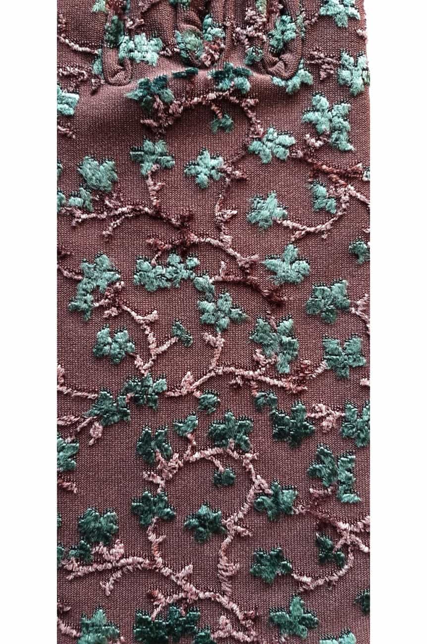 Gants motif floral brodé