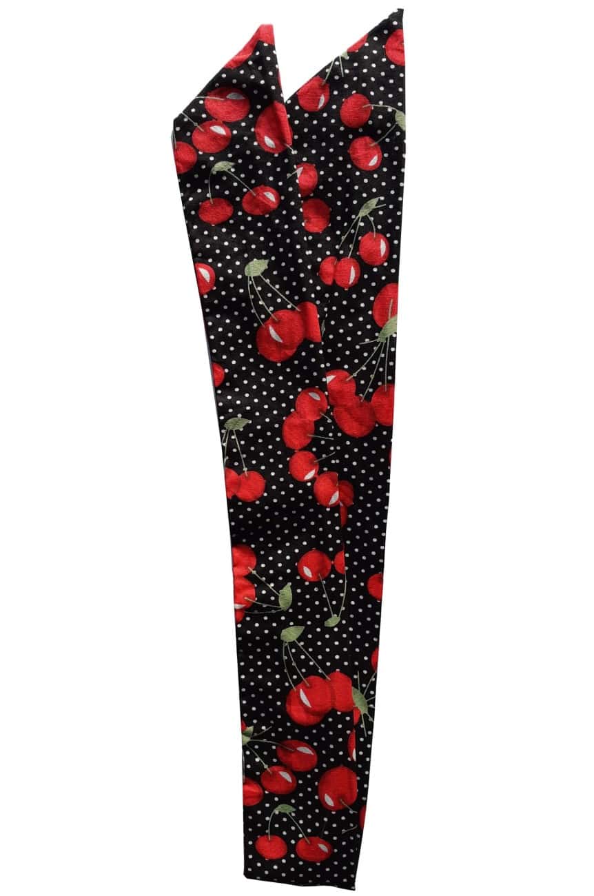 Bandeau a cheveux noir cerises pois