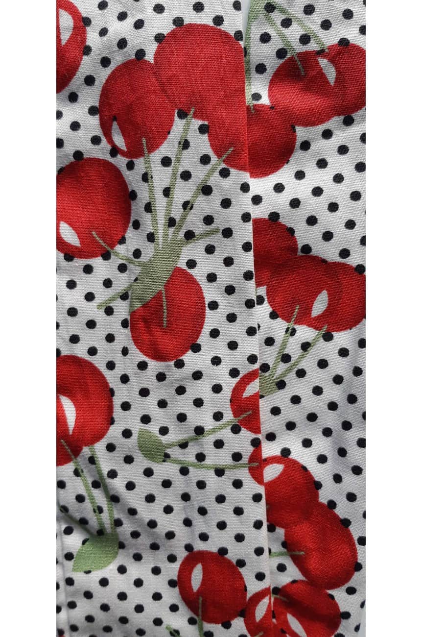 Bandeau blanc rockabilly cerises et pois